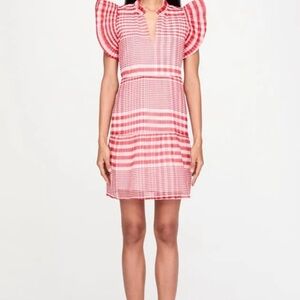Marie Oliver Red and White V-Neck Sundress